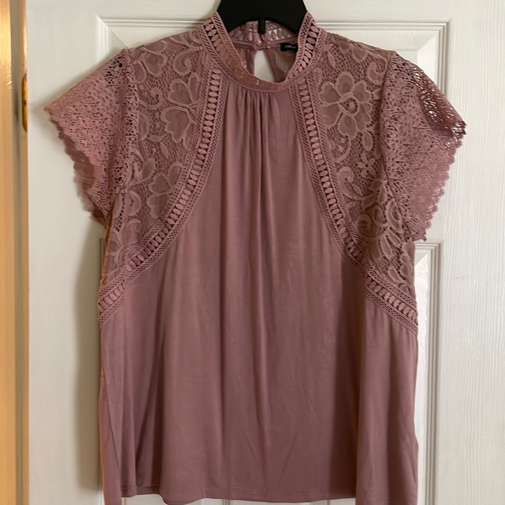 Womens high neck blouse size X-Large cable and gauge